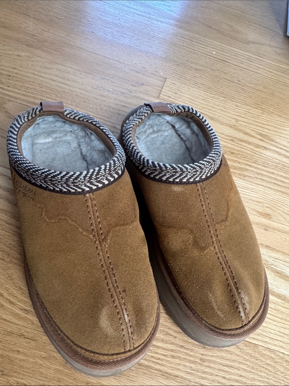 Koolaburra by UGG Chestnut Suede Sherpa Lined Slipper Mules Tasman Style